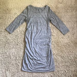 Grey 3/4 Sleeve Maternity Dress